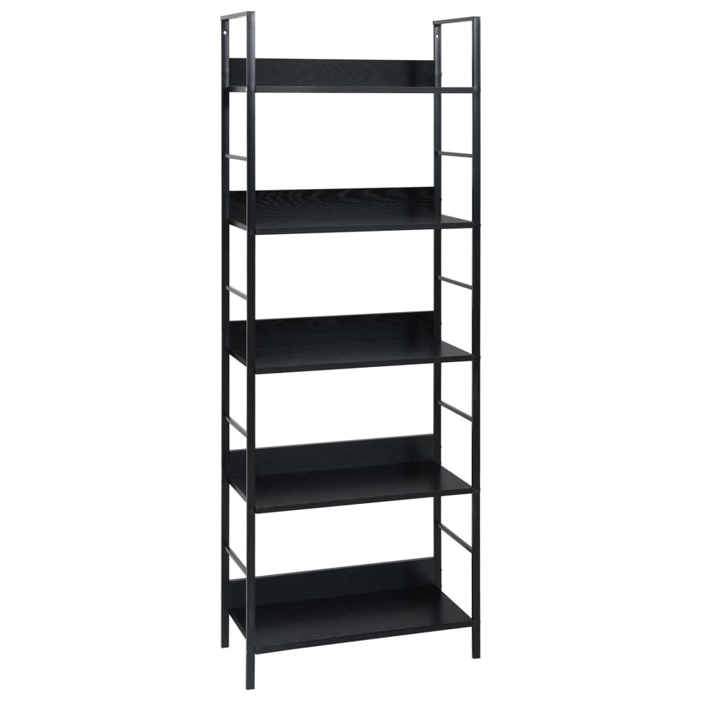 vidaXL Etajeră cărți 5 rafturi, negru, 60x27,6x158,5 cm lemn prelucrat vidaXL Etajeră cărți 5 rafturi, negru, 60x27,6x158,5 cm lemn prelucrat