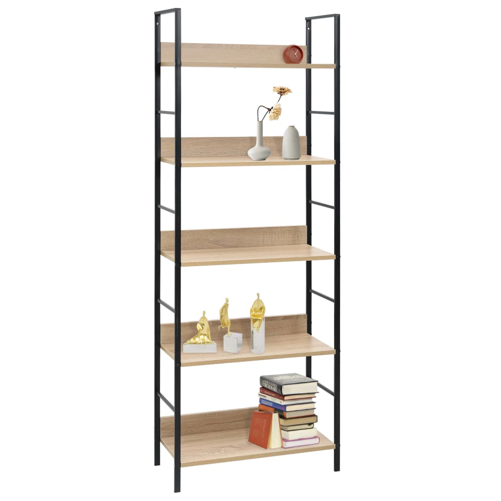 vidaXL Etajeră cărți 5 rafturi, stejar 60x27,6x158,5 cm lemn prelucrat vidaXL Etajeră cărți 5 rafturi, stejar 60x27,6x158,5 cm lemn prelucrat