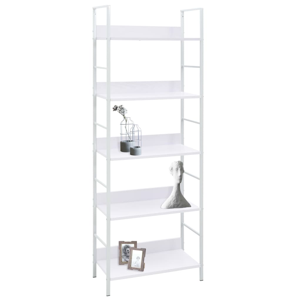 vidaXL Etajeră cărți 5 rafturi, alb, 60x27,6x158,5 cm, lemn prelucrat vidaXL Etajeră cărți 5 rafturi, alb, 60x27,6x158,5 cm, lemn prelucrat