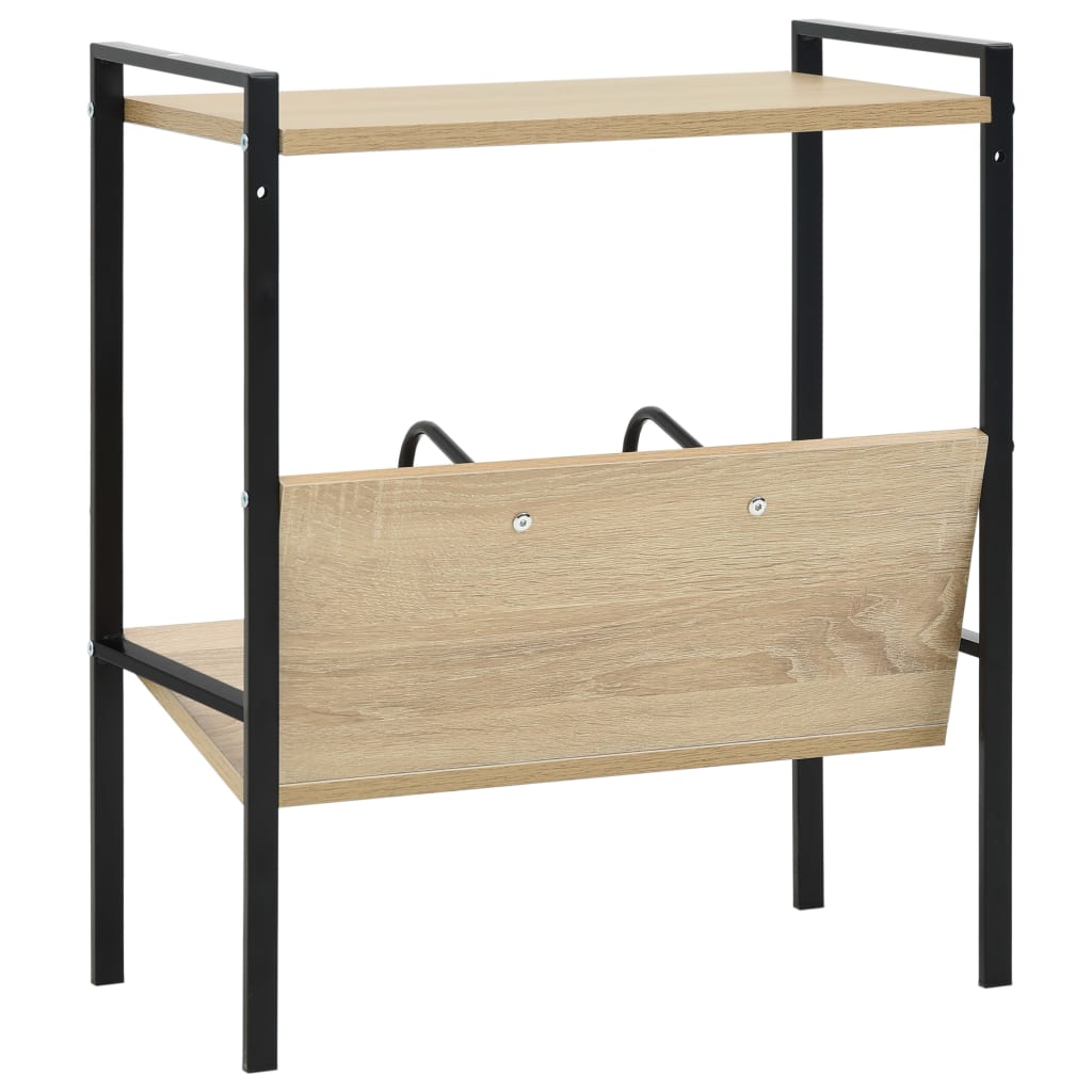 vidaXL Etajeră cărți 2 rafturi negru/stejar 52x28x59 cm lemn prelucrat