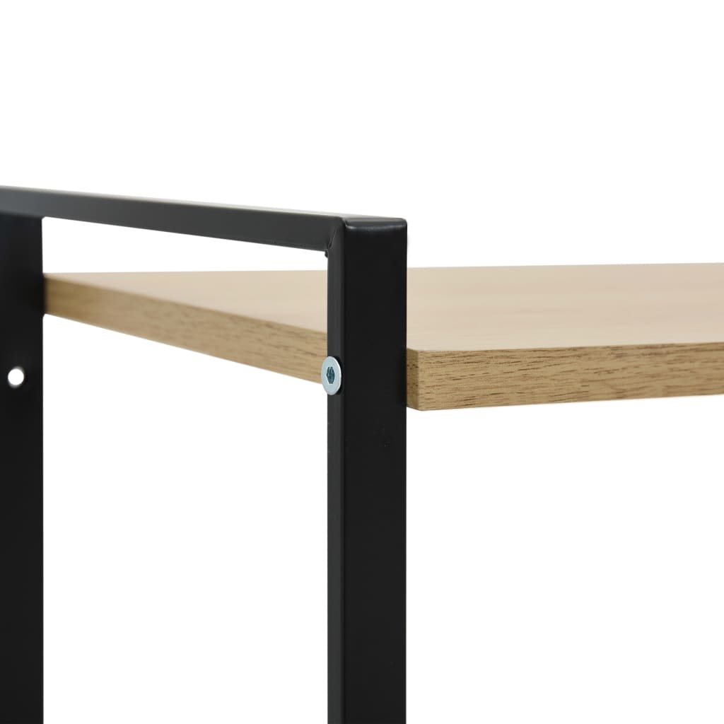vidaXL Etajeră cărți 2 rafturi negru/stejar 52x28x59 cm lemn prelucrat