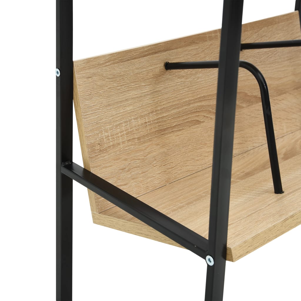 vidaXL Etajeră cărți 2 rafturi negru/stejar 52x28x59 cm lemn prelucrat
