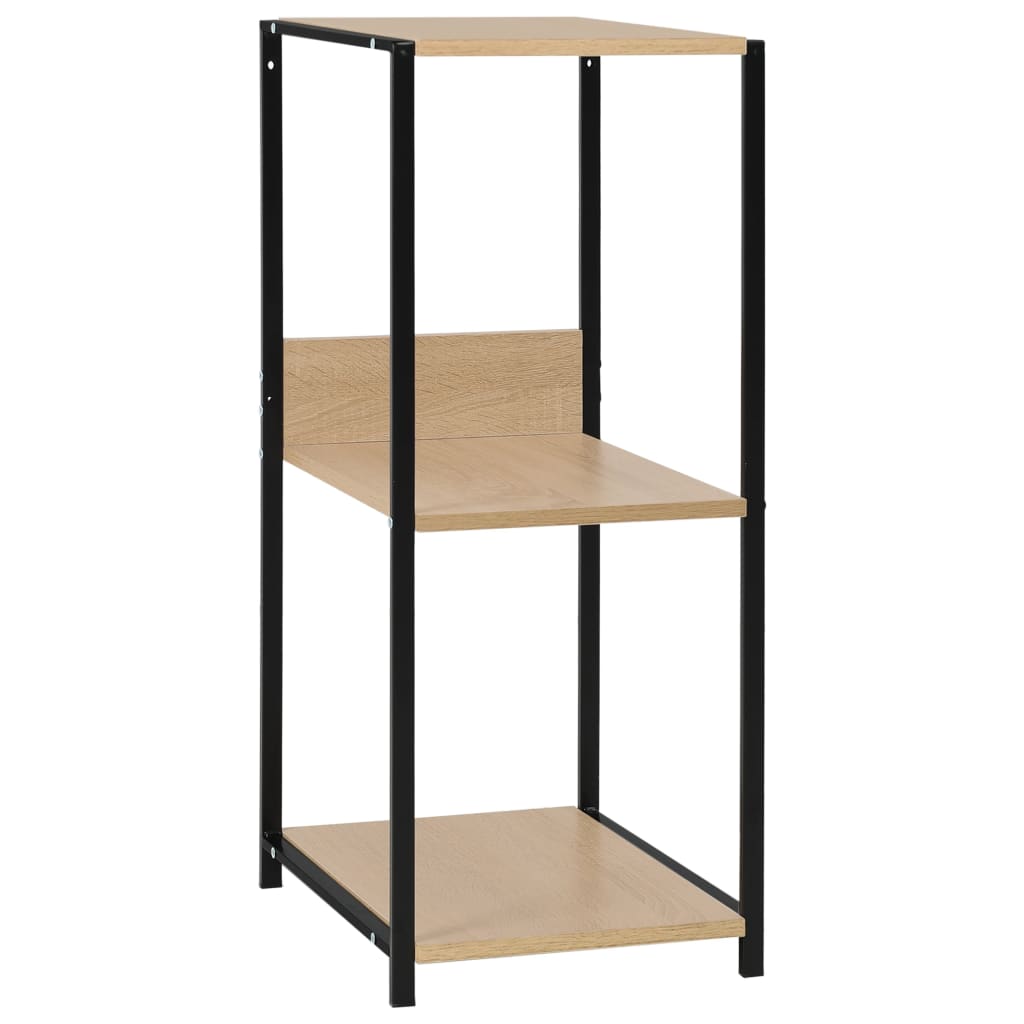 vidaXL Bibliotecă mică negru/stejar, 33,5x39,6x79,7 cm, lemn prelucrat