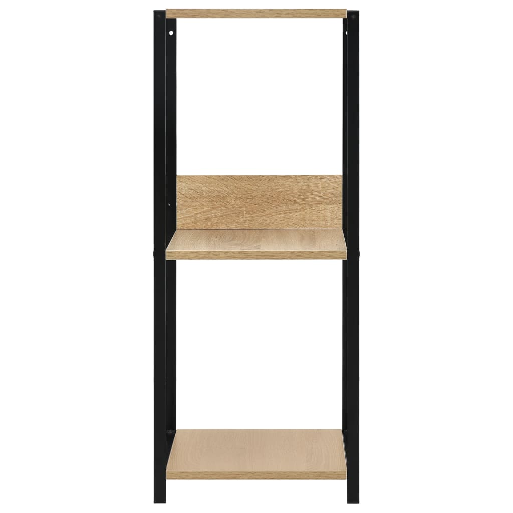 vidaXL Bibliotecă mică negru/stejar, 33,5x39,6x79,7 cm, lemn prelucrat