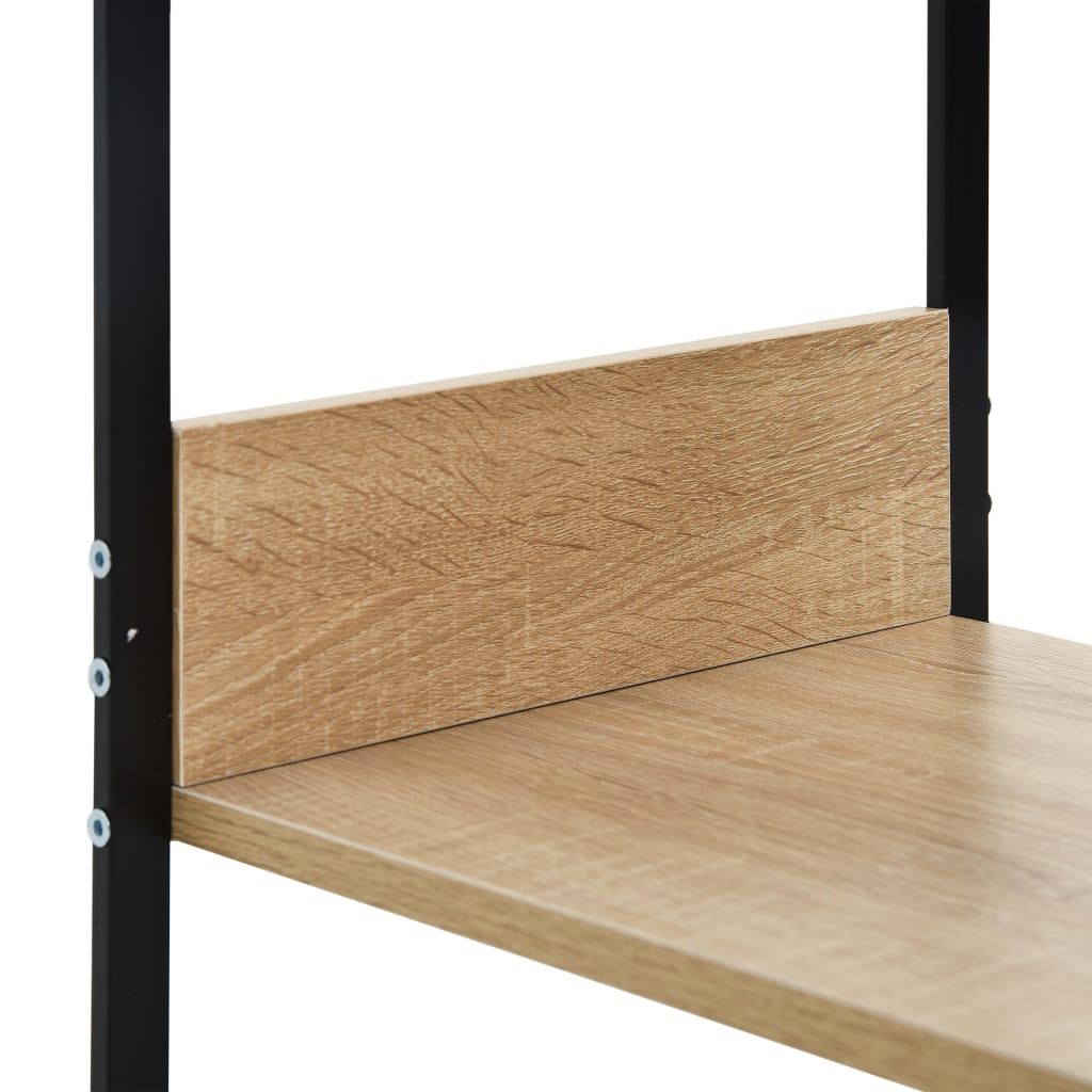 vidaXL Bibliotecă mică negru/stejar, 33,5x39,6x79,7 cm, lemn prelucrat
