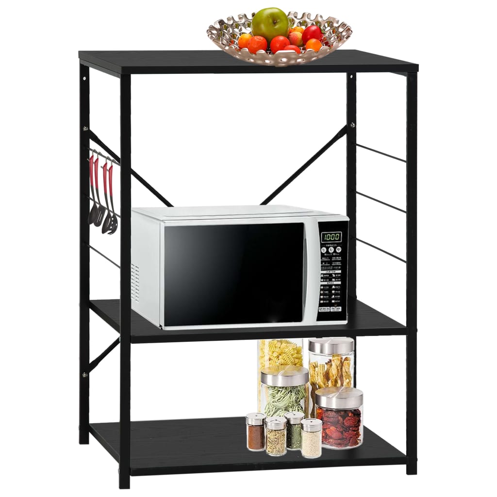 vidaXL Dulap cuptor microunde, negru, 60x39,6x79,5 cm, lemn prelucrat vidaXL Dulap cuptor microunde, negru, 60x39,6x79,5 cm, lemn prelucrat