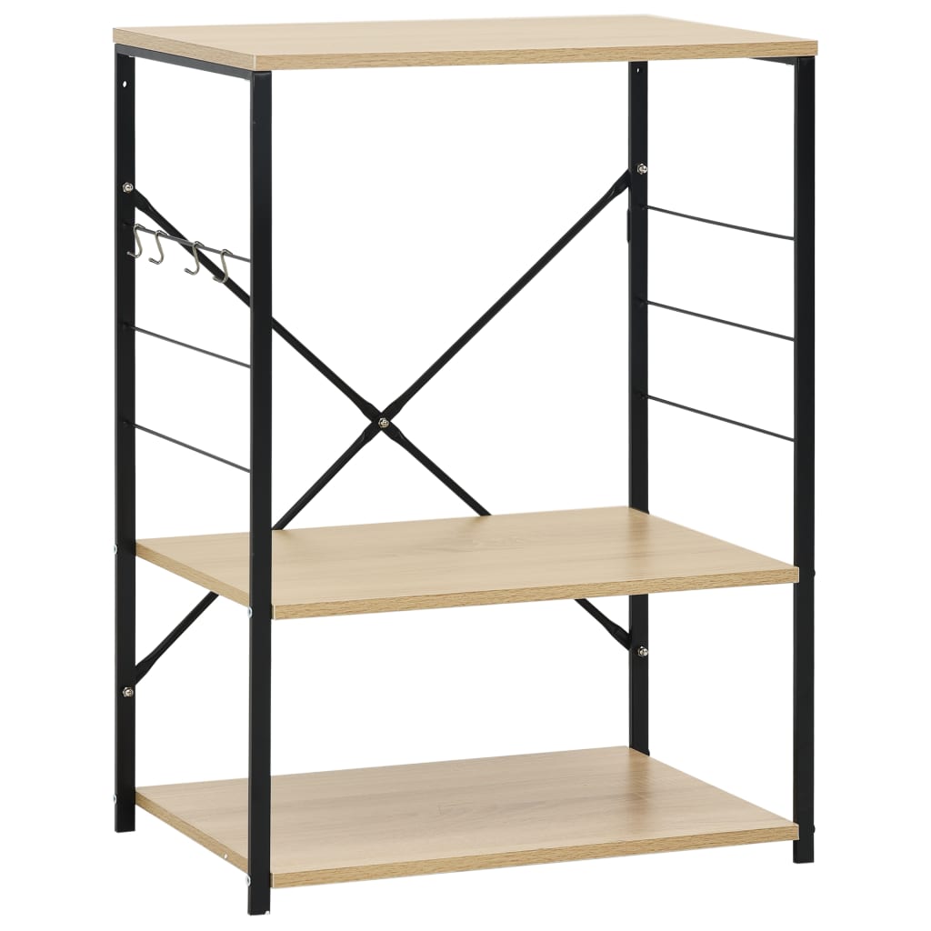 vidaXL Dulap microunde, negru/stejar 60x39,6x79,5 cm lemn prelucrat vidaXL Dulap microunde, negru/stejar 60x39,6x79,5 cm lemn prelucrat