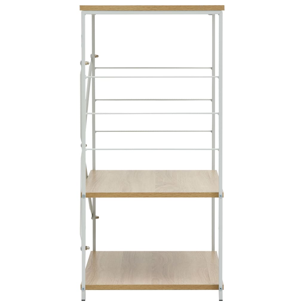 vidaXL Dulap microunde, alb/stejar, 60x39,6x79,5 cm, lemn prelucrat vidaXL Dulap microunde, alb/stejar, 60x39,6x79,5 cm, lemn prelucrat
