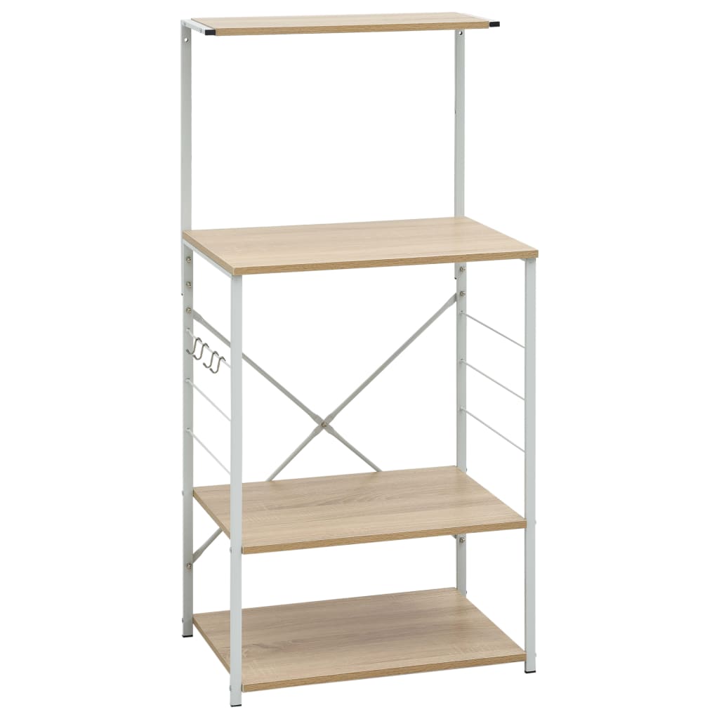 vidaXL Dulap microunde, alb/stejar, 60x39,6x123 cm, lemn prelucrat vidaXL Dulap microunde, alb/stejar, 60x39,6x123 cm, lemn prelucrat
