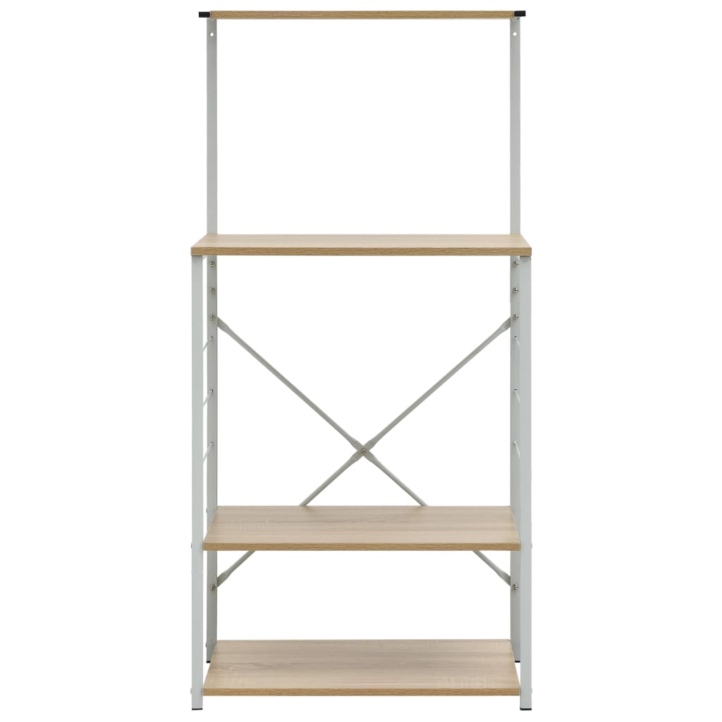 vidaXL Dulap microunde, alb/stejar, 60x39,6x123 cm, lemn prelucrat vidaXL Dulap microunde, alb/stejar, 60x39,6x123 cm, lemn prelucrat