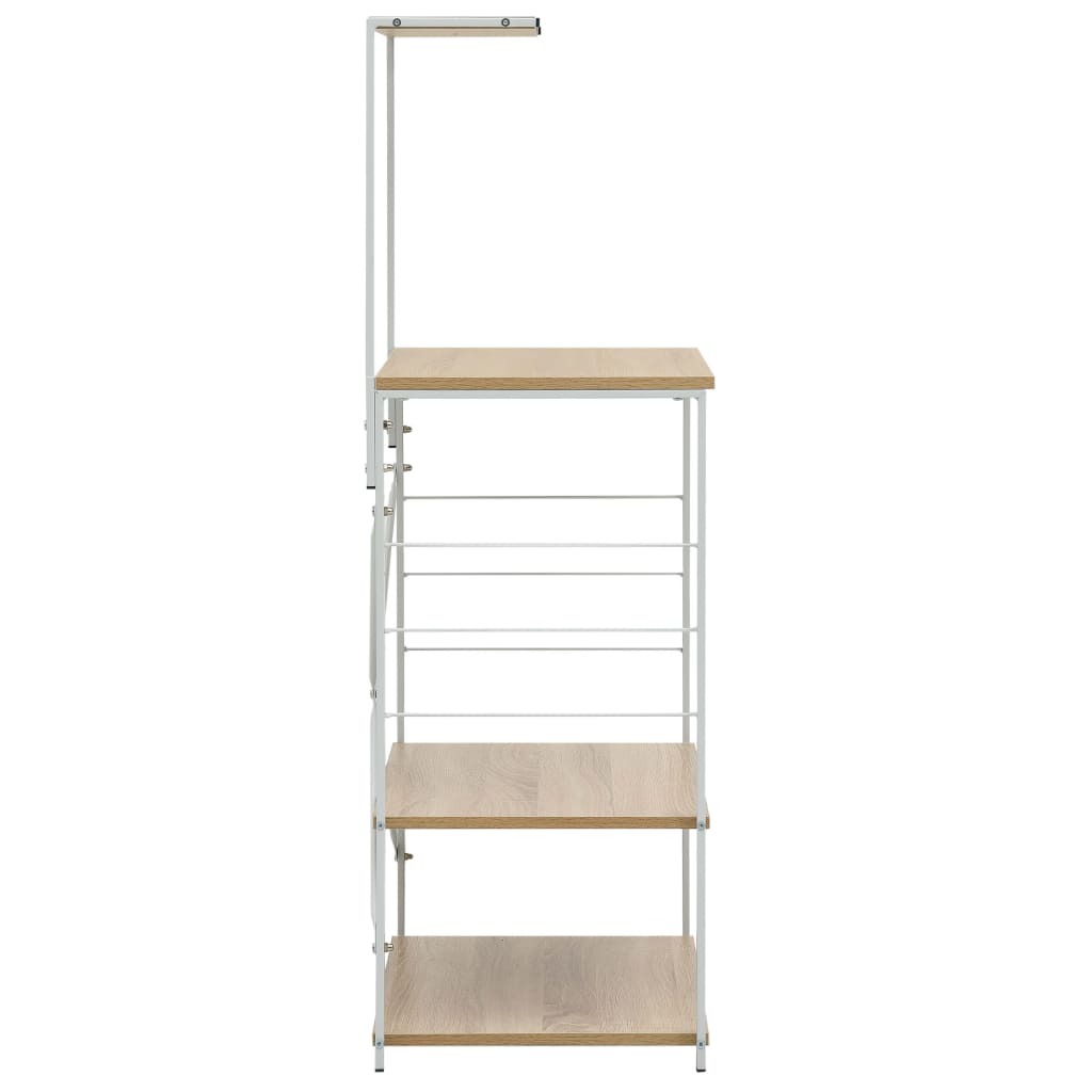 vidaXL Dulap microunde, alb/stejar, 60x39,6x123 cm, lemn prelucrat vidaXL Dulap microunde, alb/stejar, 60x39,6x123 cm, lemn prelucrat