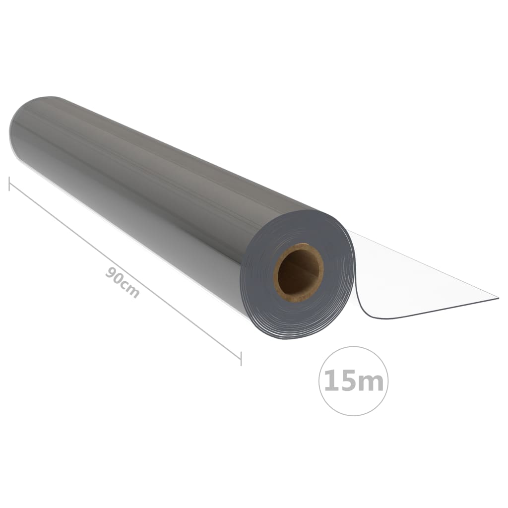 vidaXL Rolă folie protecție masă, transparent, 0,9x15 m, PVC, 1,6 mm