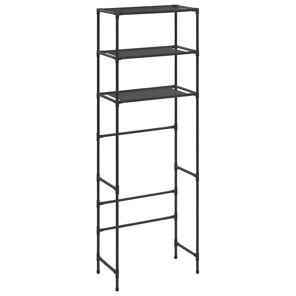vidaXL Etajeră peste toaletă cu 3 polițe, negru, 53x28x169 cm vidaXL Etajeră peste toaletă cu 3 polițe, negru, 53x28x169 cm