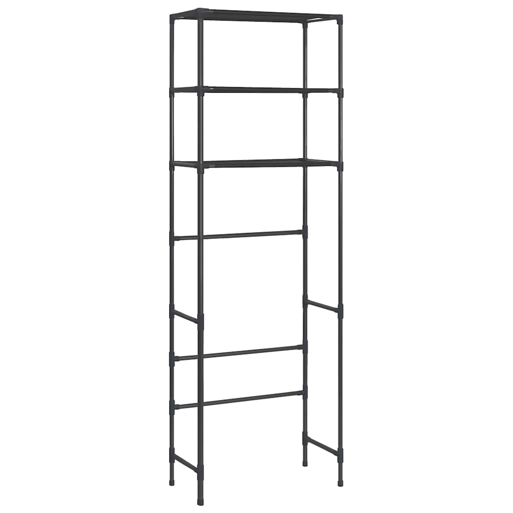 vidaXL Etajeră peste toaletă cu 3 polițe, negru, 53x28x169 cm vidaXL Etajeră peste toaletă cu 3 polițe, negru, 53x28x169 cm