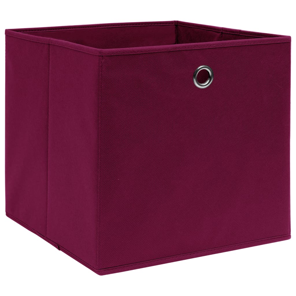 vidaXL Cutii depozitare, 4 buc., roșu închis, 32x32x32 cm, textil vidaXL Cutii depozitare, 4 buc., roșu închis, 32x32x32 cm, textil