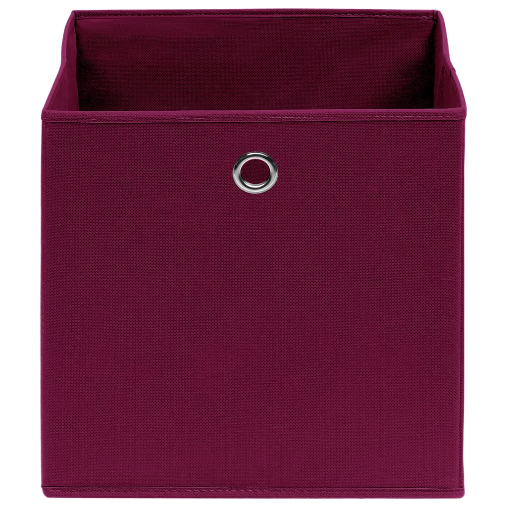 vidaXL Cutii depozitare, 10 buc., roșu închis, 32x32x32 cm, textil vidaXL Cutii depozitare, 10 buc., roșu închis, 32x32x32 cm, textil