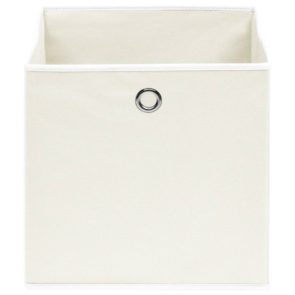 vidaXL Cutii de depozitare, 4 buc., alb, 32x32x32 cm, textil vidaXL Cutii de depozitare, 4 buc., alb, 32x32x32 cm, textil