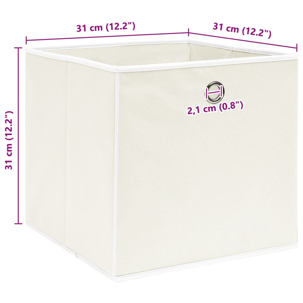 vidaXL Cutii de depozitare, 4 buc., alb, 32x32x32 cm, textil vidaXL Cutii de depozitare, 4 buc., alb, 32x32x32 cm, textil