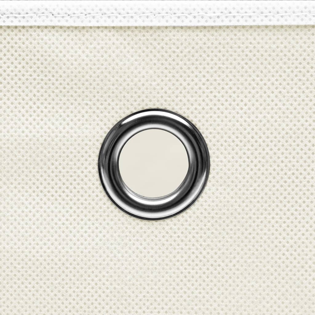 vidaXL Cutii depozitare, 10 buc., alb, 32x32x32 cm, textil vidaXL Cutii depozitare, 10 buc., alb, 32x32x32 cm, textil