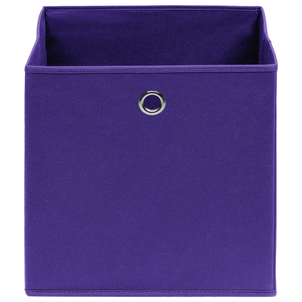 vidaXL Cutii depozitare, 10 buc., violet, 32x32x32 cm, textil vidaXL Cutii depozitare, 10 buc., violet, 32x32x32 cm, textil