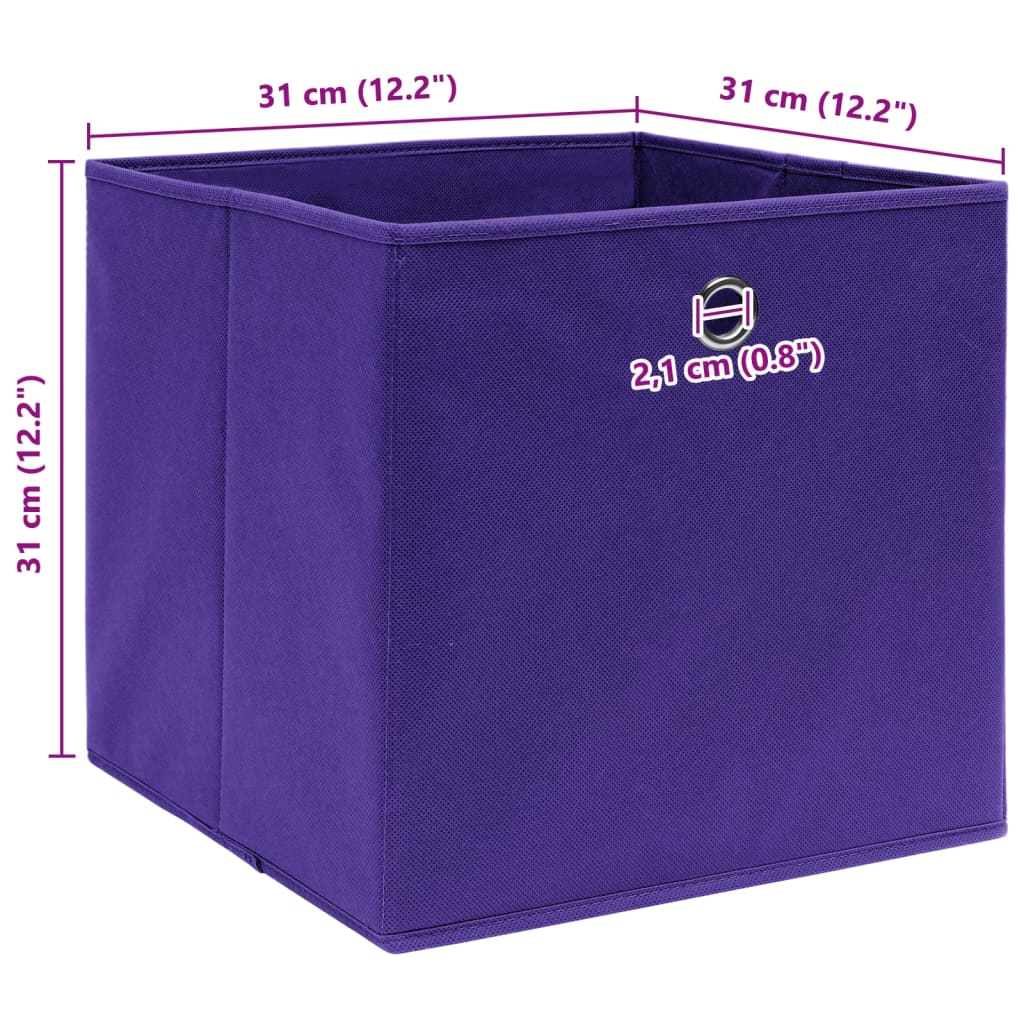 vidaXL Cutii depozitare, 10 buc., violet, 32x32x32 cm, textil vidaXL Cutii depozitare, 10 buc., violet, 32x32x32 cm, textil