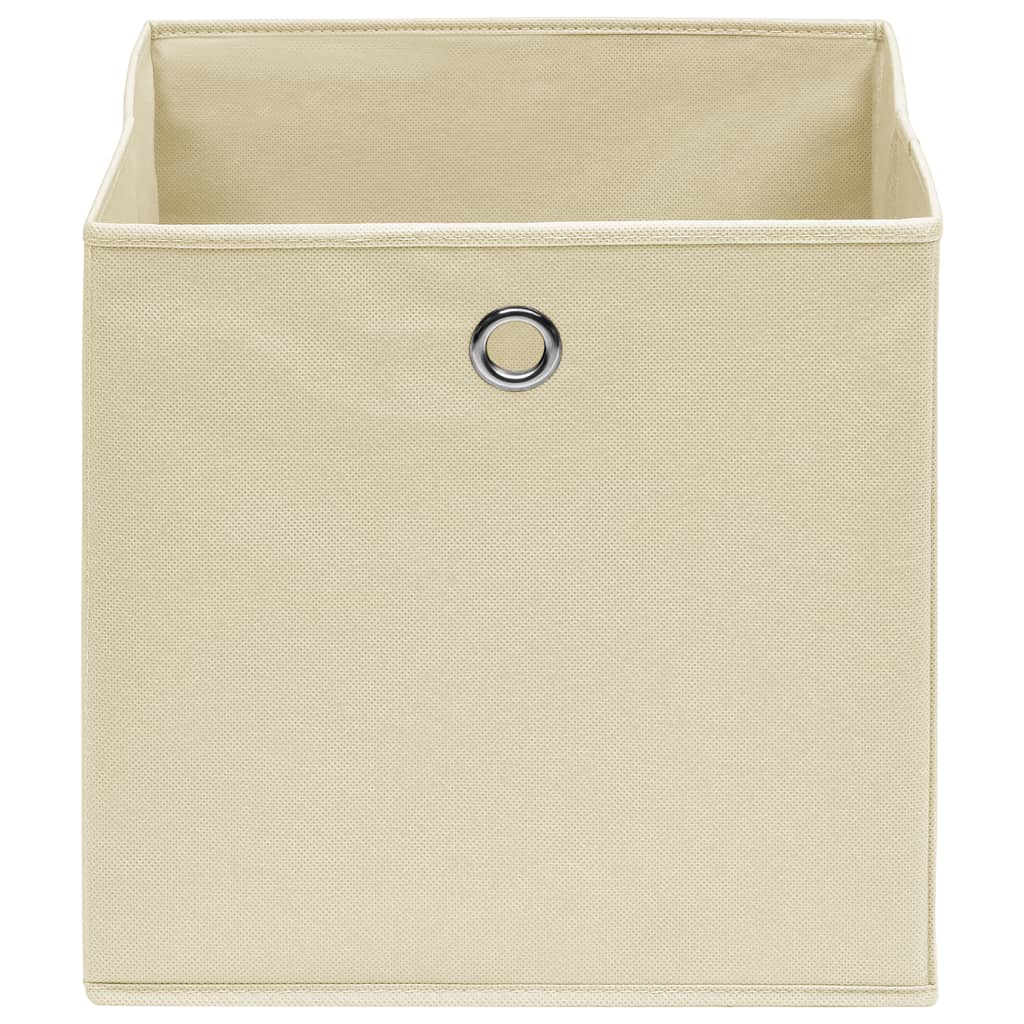 vidaXL Cutii de depozitare, 4 buc., crem, 32x32x32 cm, textil vidaXL Cutii de depozitare, 4 buc., crem, 32x32x32 cm, textil