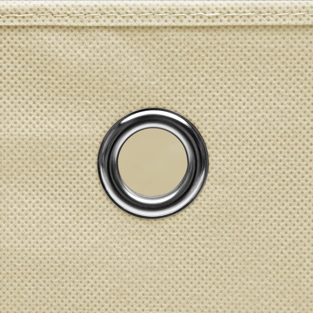 vidaXL Cutii de depozitare, 10 buc., crem, 32x32x32 cm, textil
