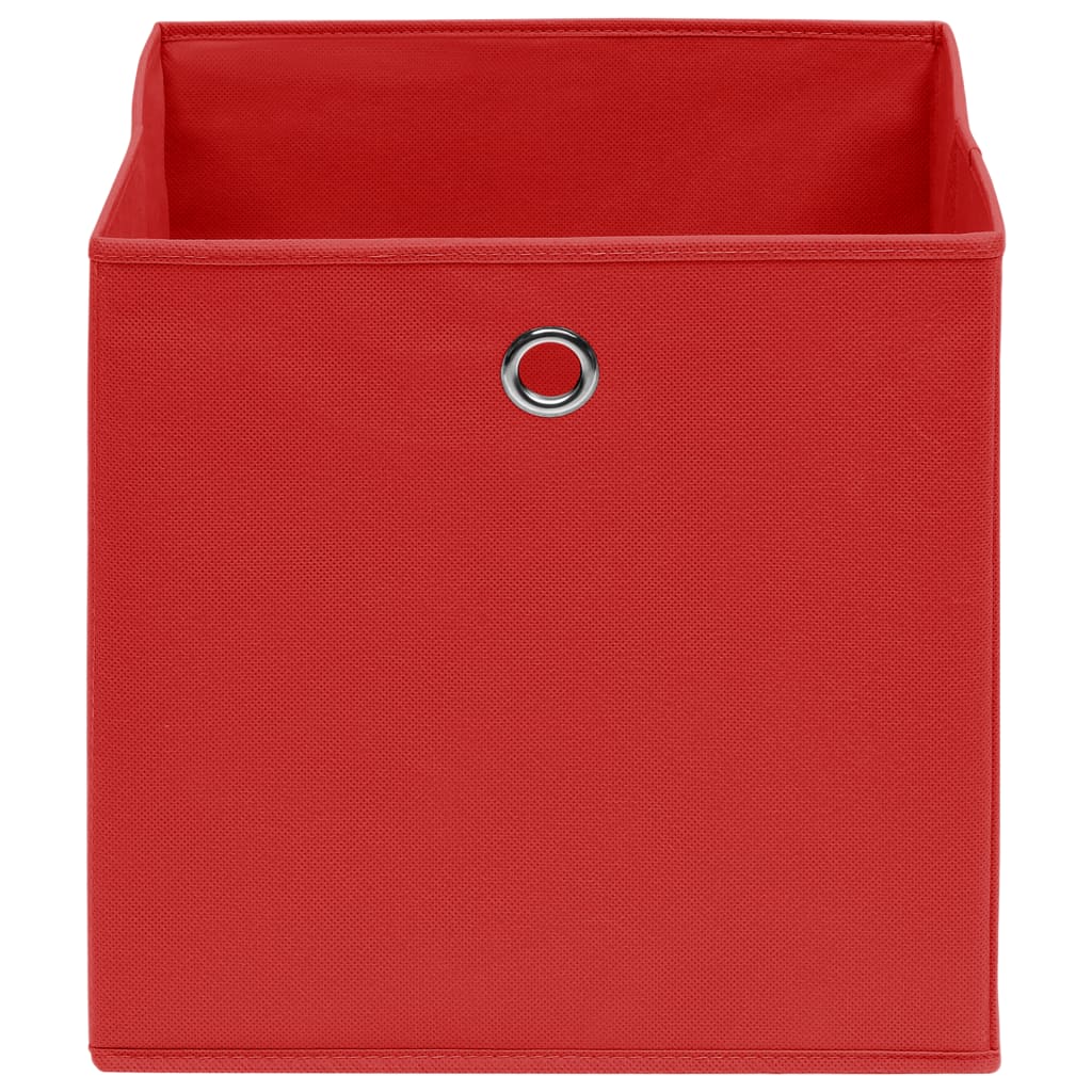 vidaXL Cutii depozitare, 4 buc., roșu, 32x32x32 cm, textil vidaXL Cutii depozitare, 4 buc., roșu, 32x32x32 cm, textil
