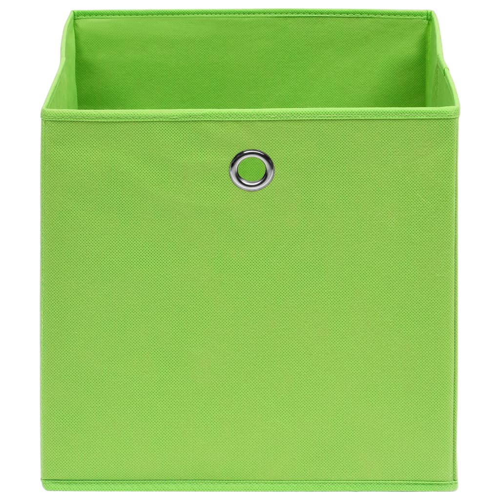 vidaXL Cutii depozitare, 10 buc., verde, 32x32x32 cm, textil vidaXL Cutii depozitare, 10 buc., verde, 32x32x32 cm, textil