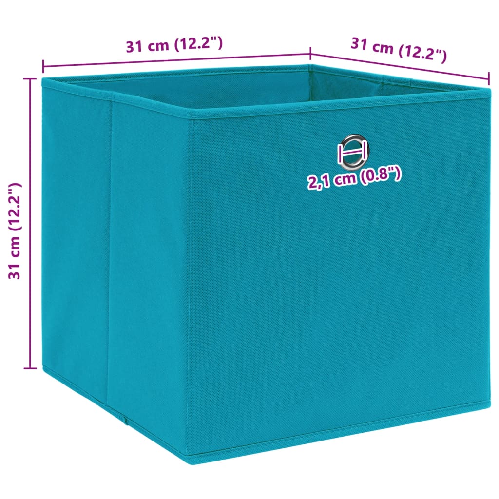 vidaXL Cutii de depozitare, 4 buc., bleu, 32x32x32 cm, textil vidaXL Cutii de depozitare, 4 buc., bleu, 32x32x32 cm, textil