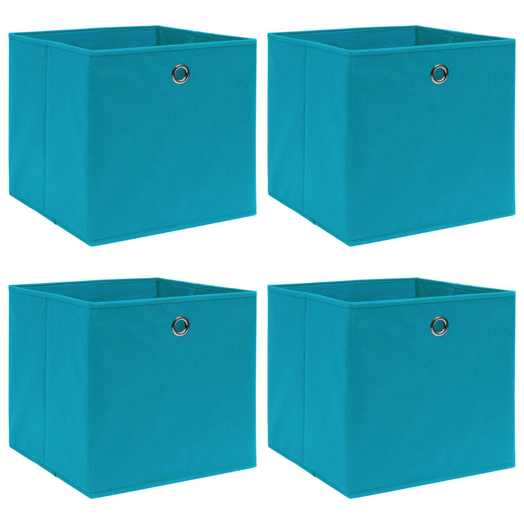 vidaXL Cutii de depozitare, 4 buc., bleu, 32x32x32 cm, textil vidaXL Cutii de depozitare, 4 buc., bleu, 32x32x32 cm, textil