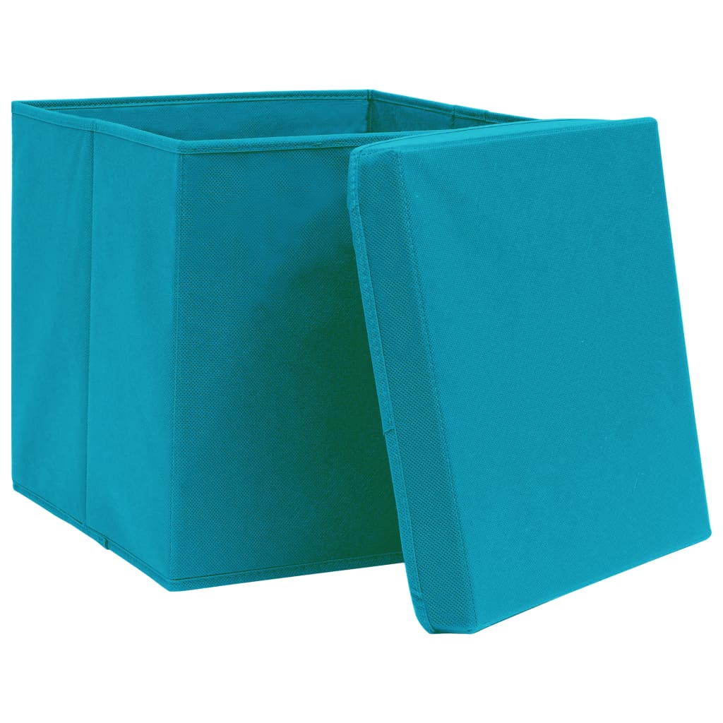 vidaXL Cutii depozitare cu capace 4 buc. albastru, 32x32x32 cm, textil vidaXL Cutii depozitare cu capace 4 buc. albastru, 32x32x32 cm, textil