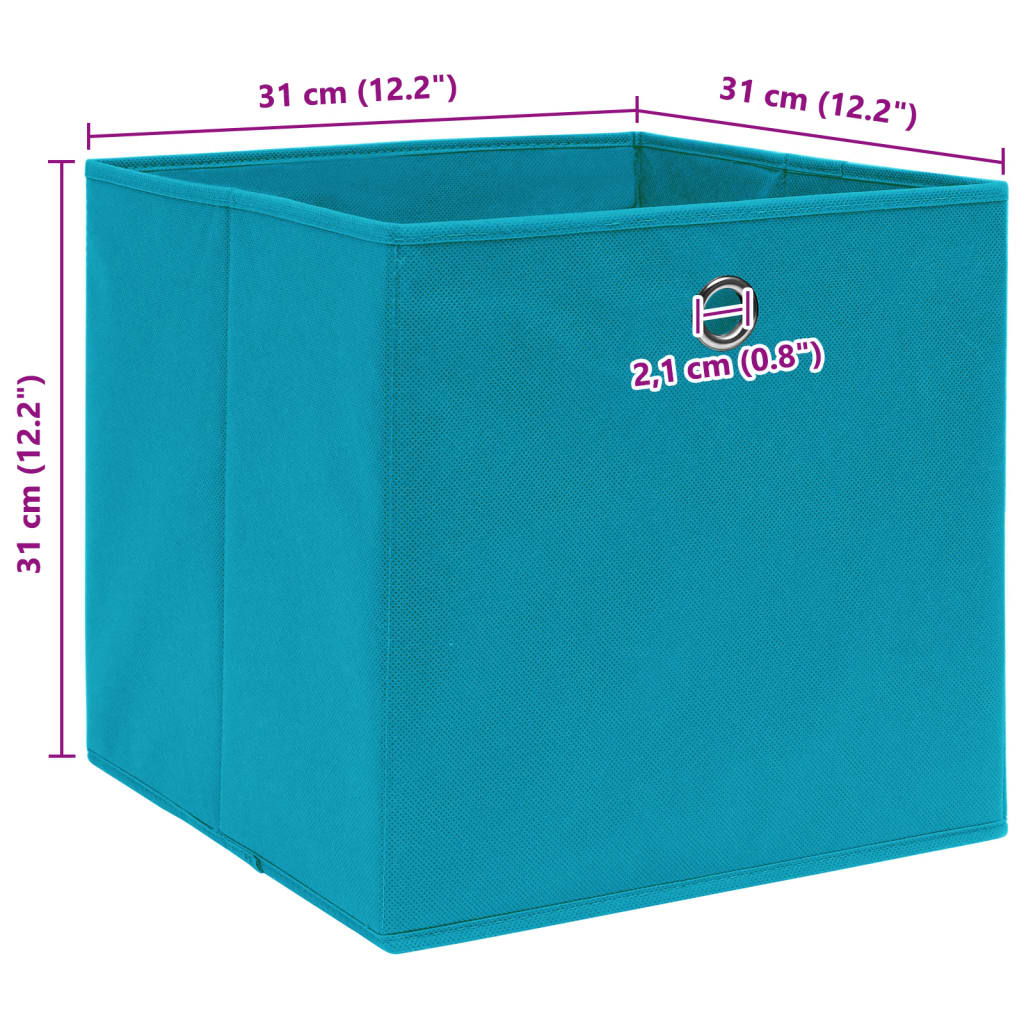 vidaXL Cutii de depozitare, 10 buc., bleu, 32x32x32 cm, textil vidaXL Cutii de depozitare, 10 buc., bleu, 32x32x32 cm, textil