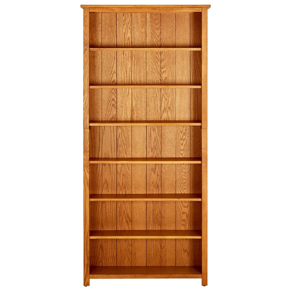 vidaXL Bibliotecă cu 7 rafturi, 90 x 22,5 x 200 cm, lemn masiv stejar