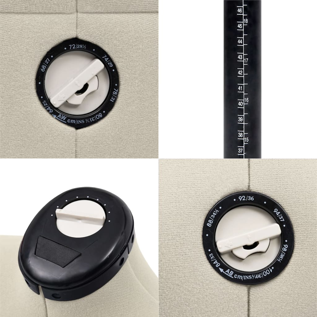 vidaXL Formă pentru rochie femeie reglabilă crem, dimensiune S 33-40 vidaXL Formă pentru rochie femeie reglabilă crem, dimensiune S 33-40