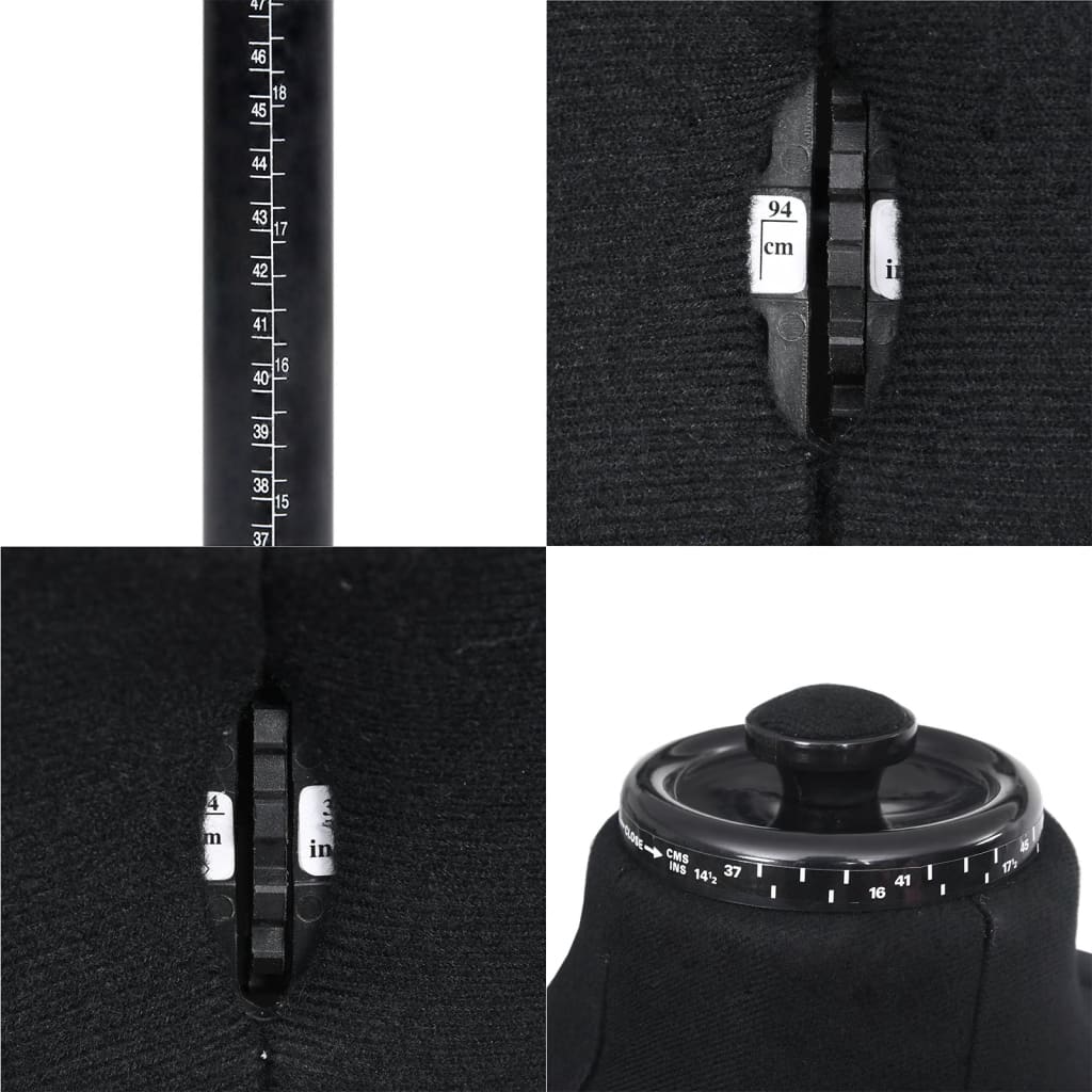 vidaXL Manechin croitorie reglabil bărbați, negru, dimensiune 37-45 vidaXL Manechin croitorie reglabil bărbați, negru, dimensiune 37-45