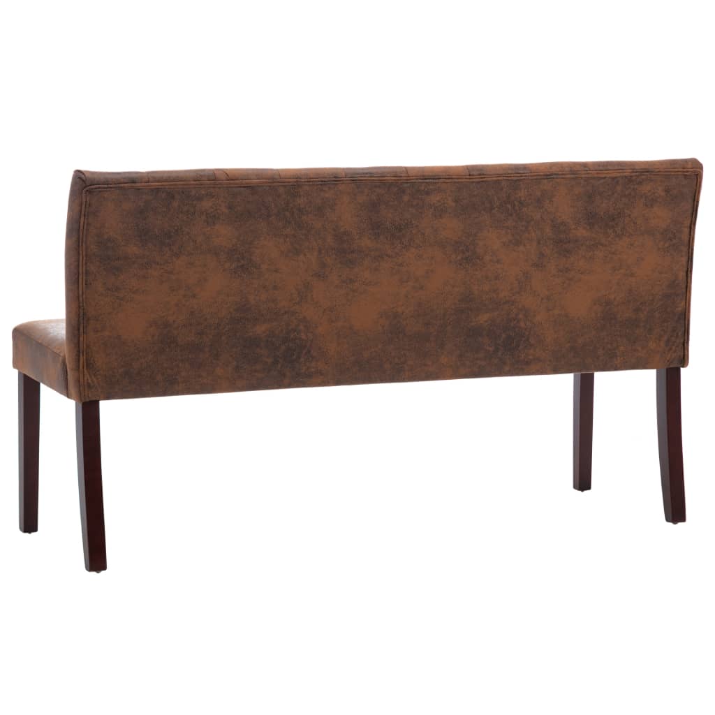vidaXL Bancă, maro, 148,5 cm, velur ecologic