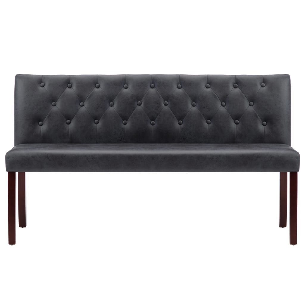 vidaXL Bancă, gri, 148,5 cm, velur ecologic