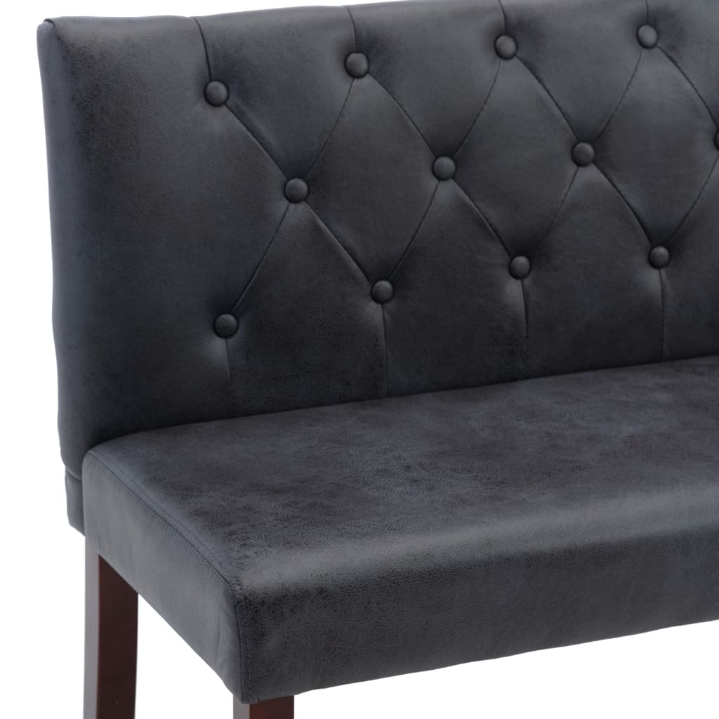 vidaXL Bancă, gri, 148,5 cm, velur ecologic