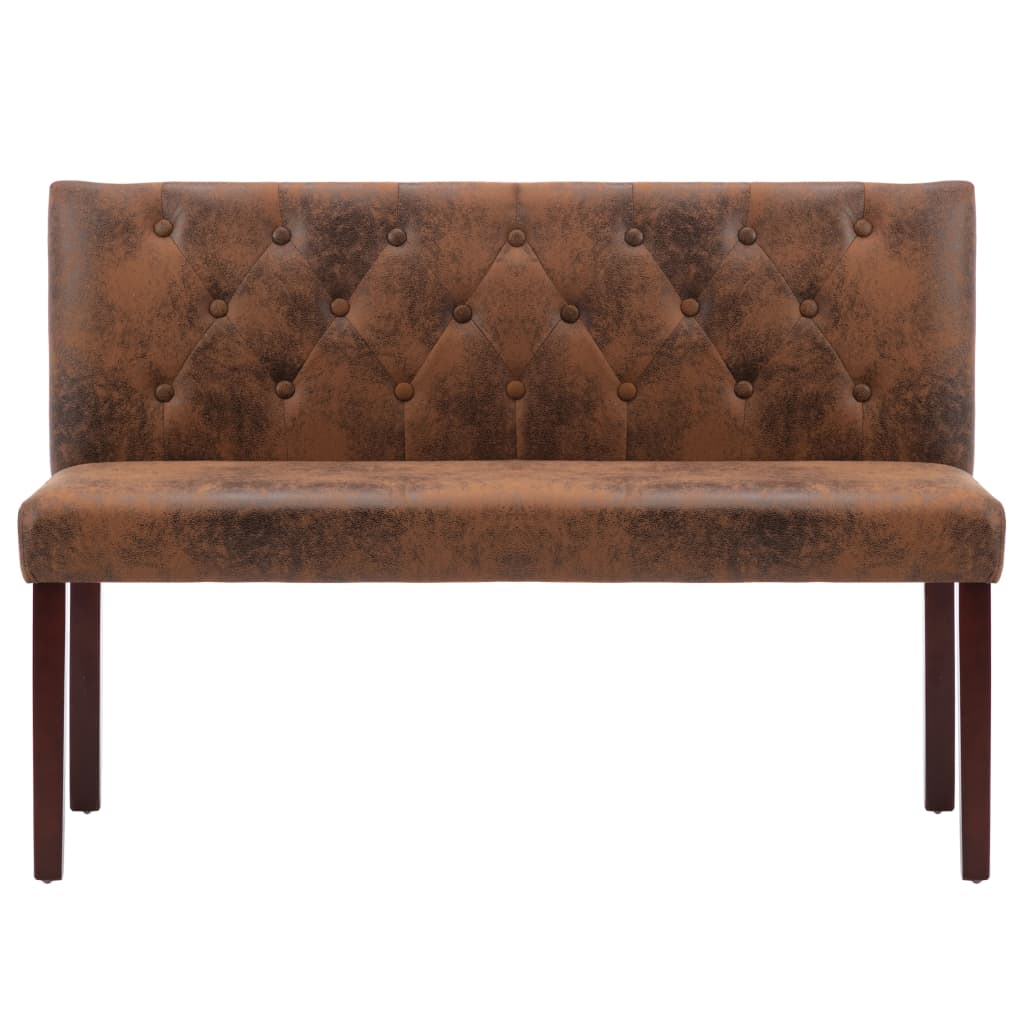 vidaXL Bancă, maro, 120 cm, velur ecologic