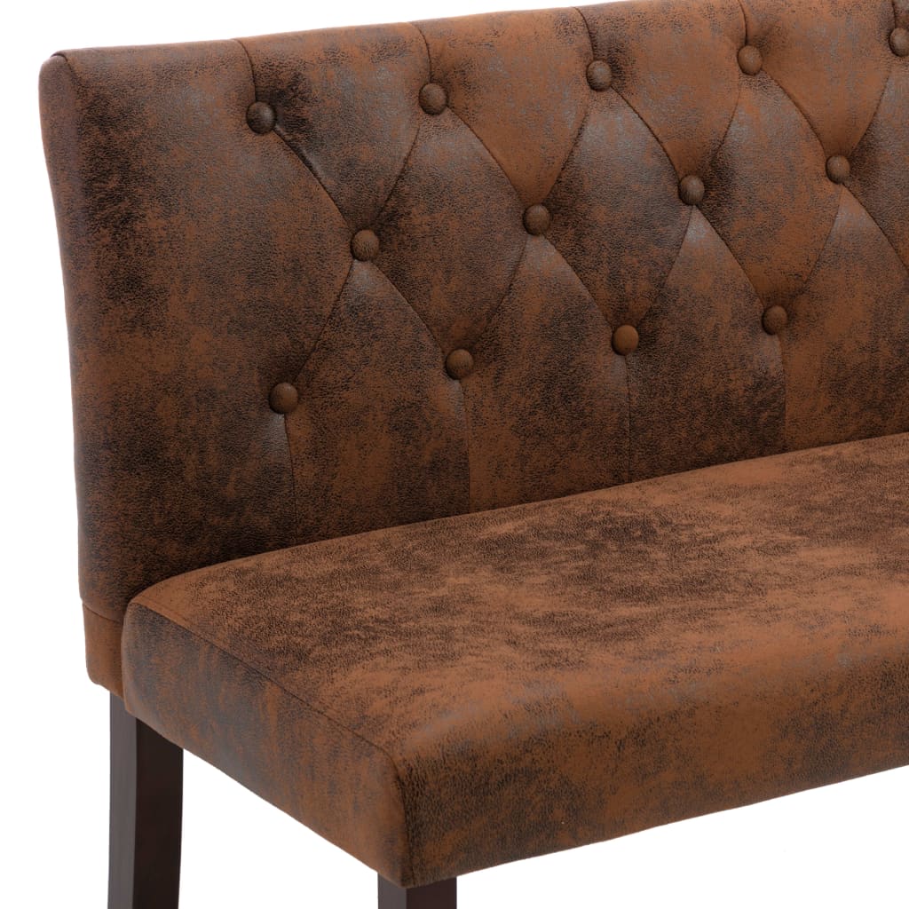 vidaXL Bancă, maro, 120 cm, velur ecologic