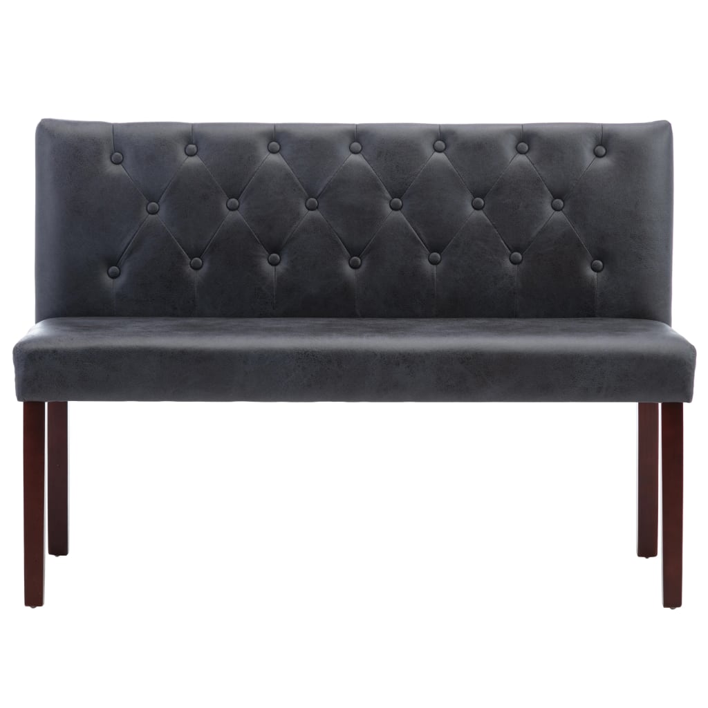 vidaXL Bancă, gri, 120 cm, velur ecologic
