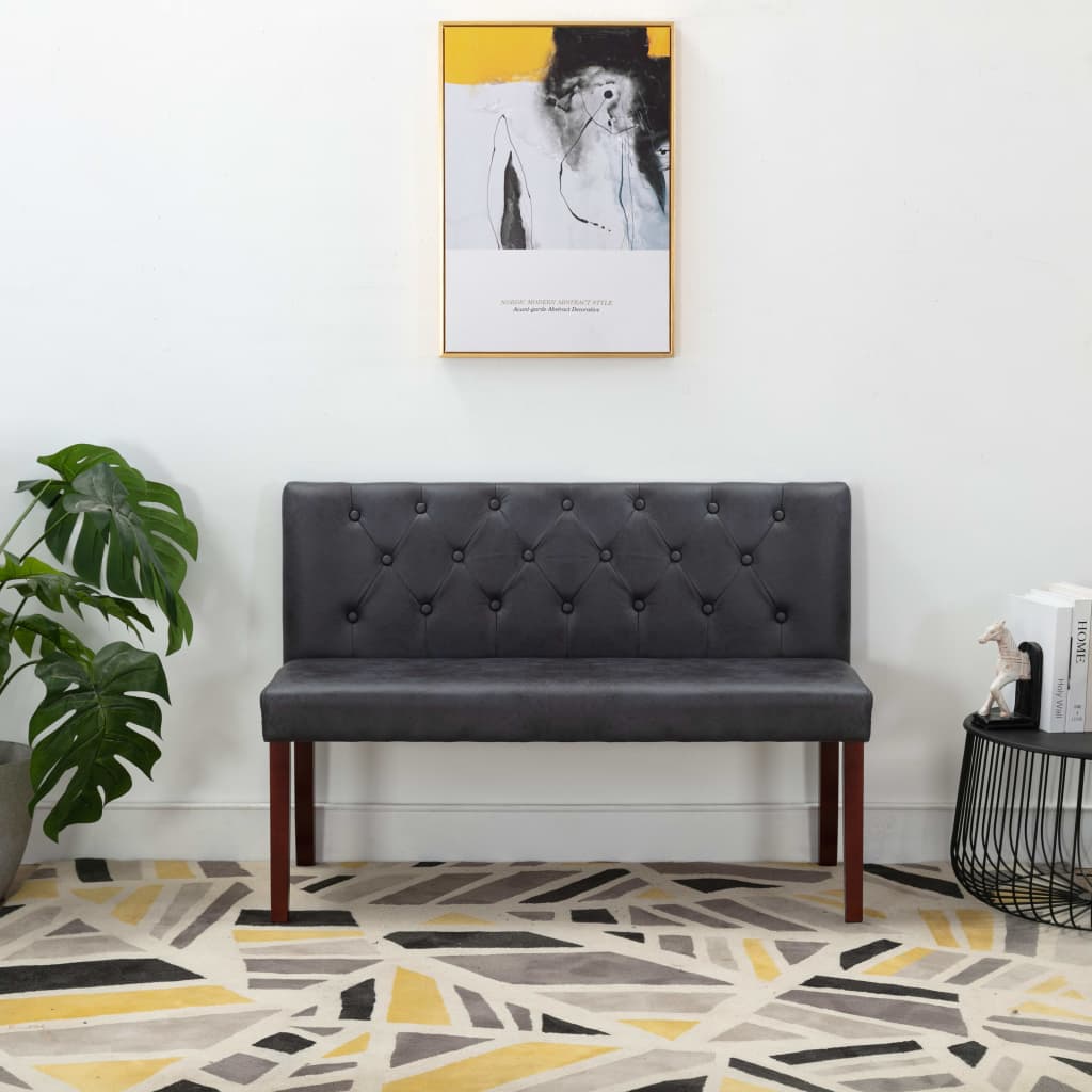 vidaXL Bancă, gri, 120 cm, velur ecologic