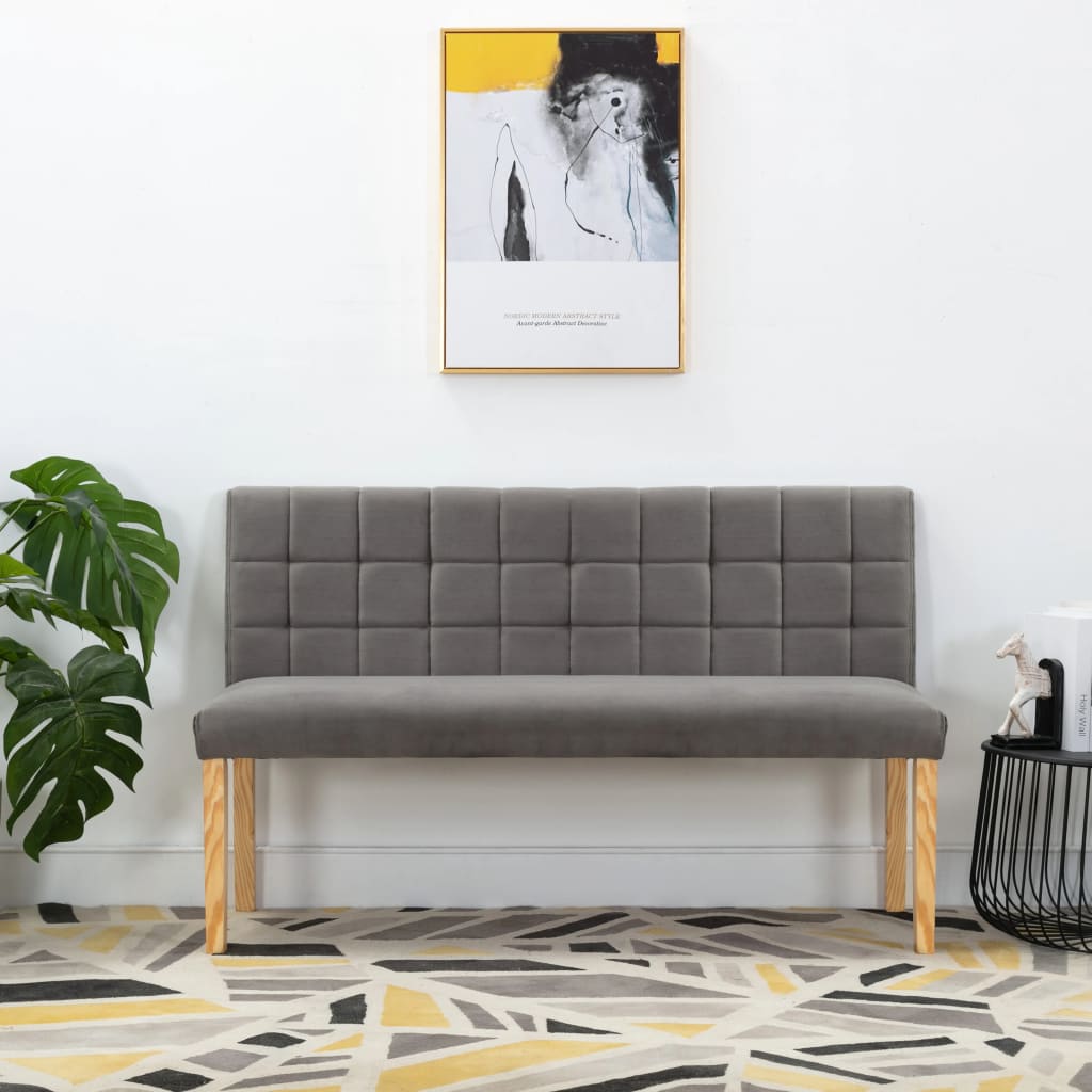 vidaXL Bancă, gri, 140 cm, catifea