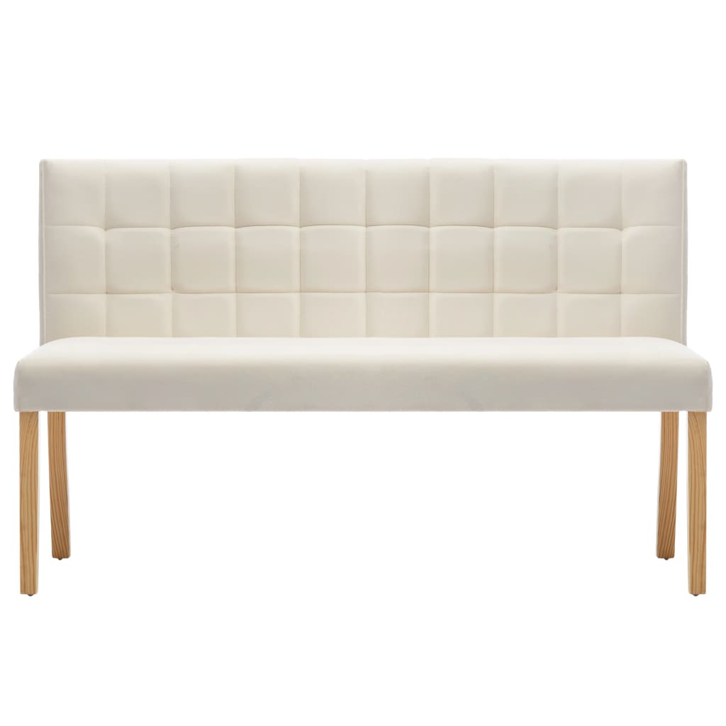 vidaXL Bancă, crem, 140 cm, catifea