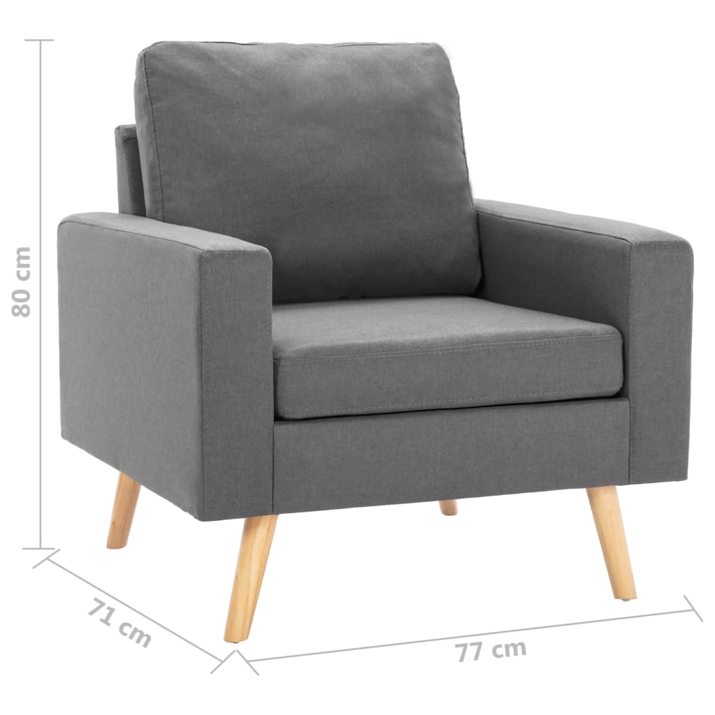 vidaXL Fotoliu, gri deschis, material textil