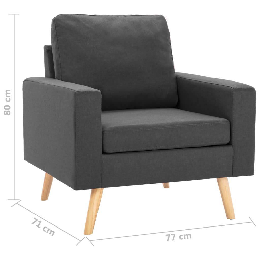 vidaXL Fotoliu, gri închis, material textil