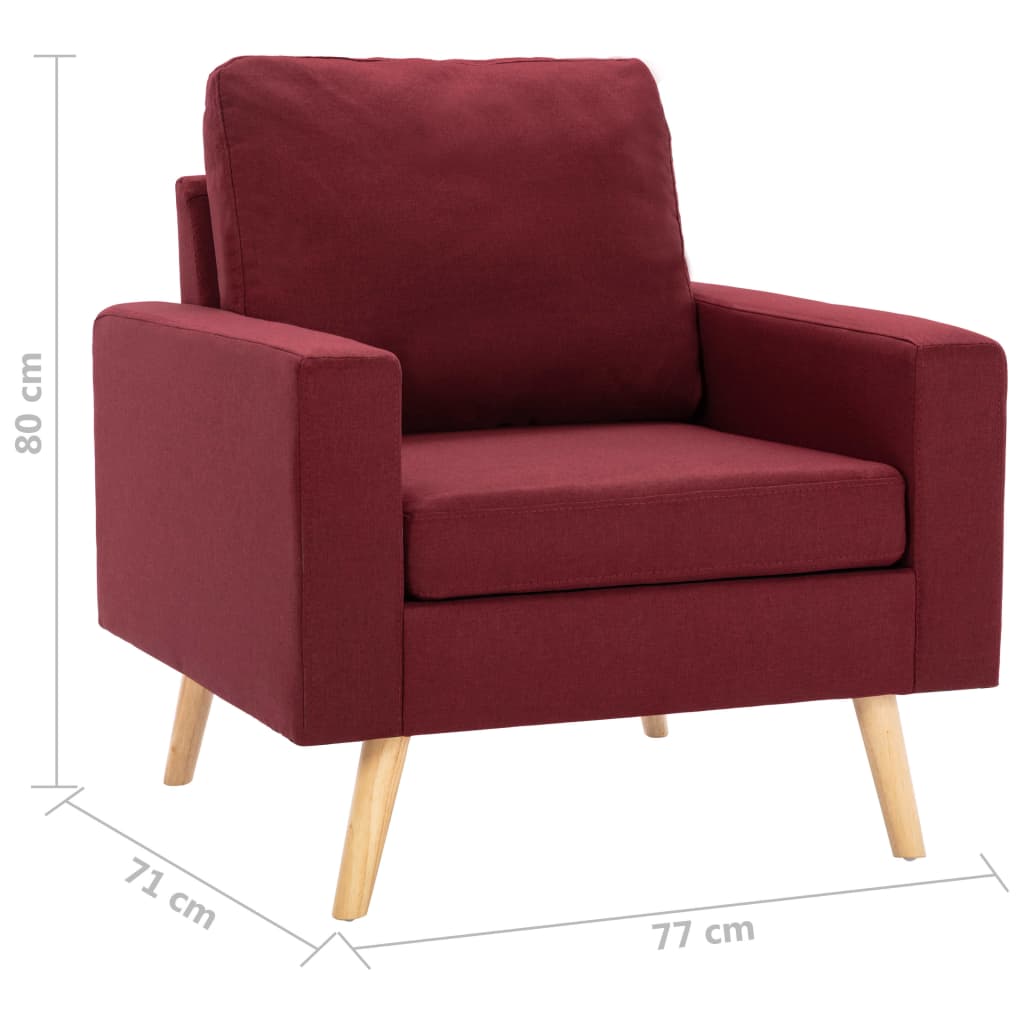 vidaXL Fotoliu, roșu vin, material textil vidaXL Fotoliu, roșu vin, material textil