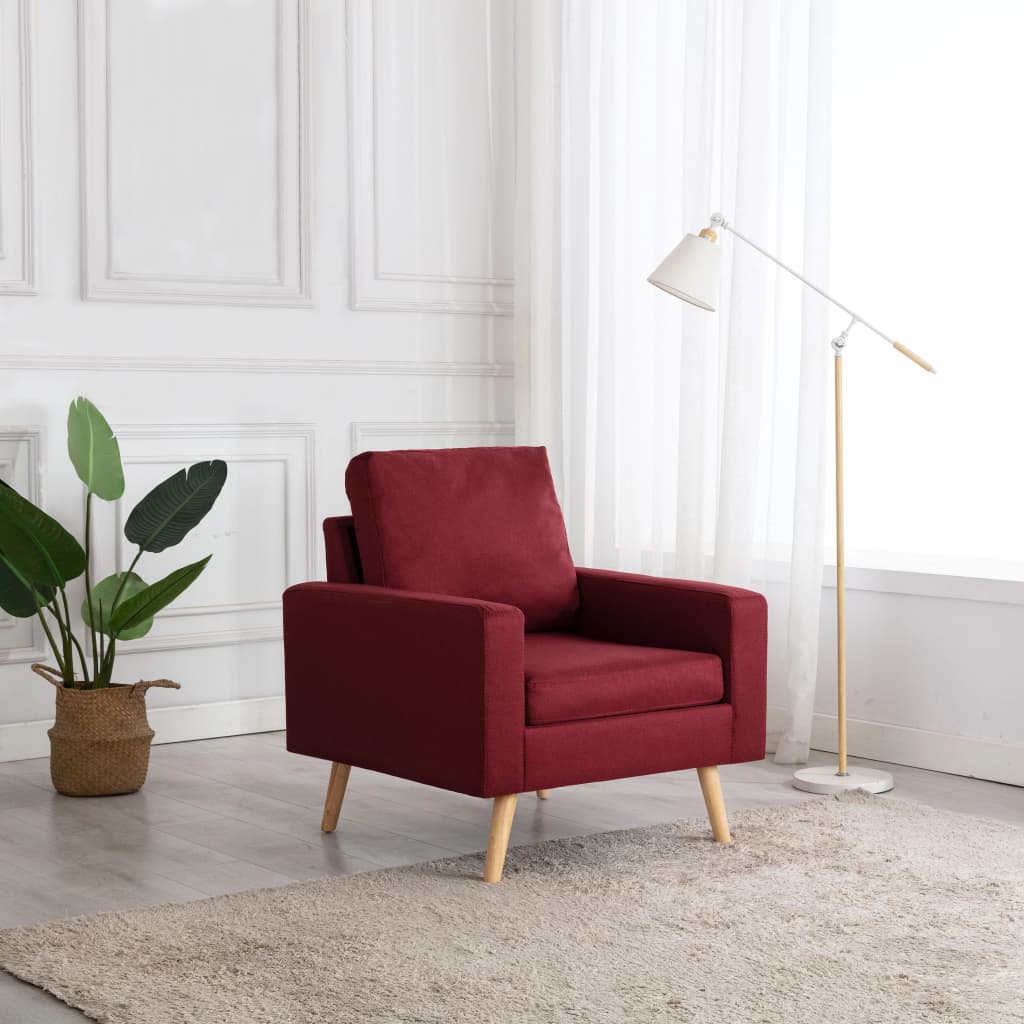 vidaXL Fotoliu, roșu vin, material textil vidaXL Fotoliu, roșu vin, material textil