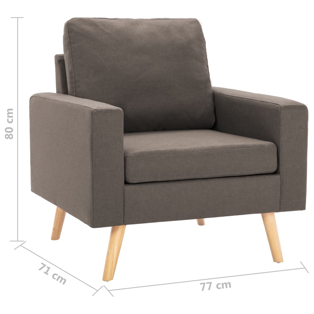vidaXL Fotoliu, gri taupe, material textil